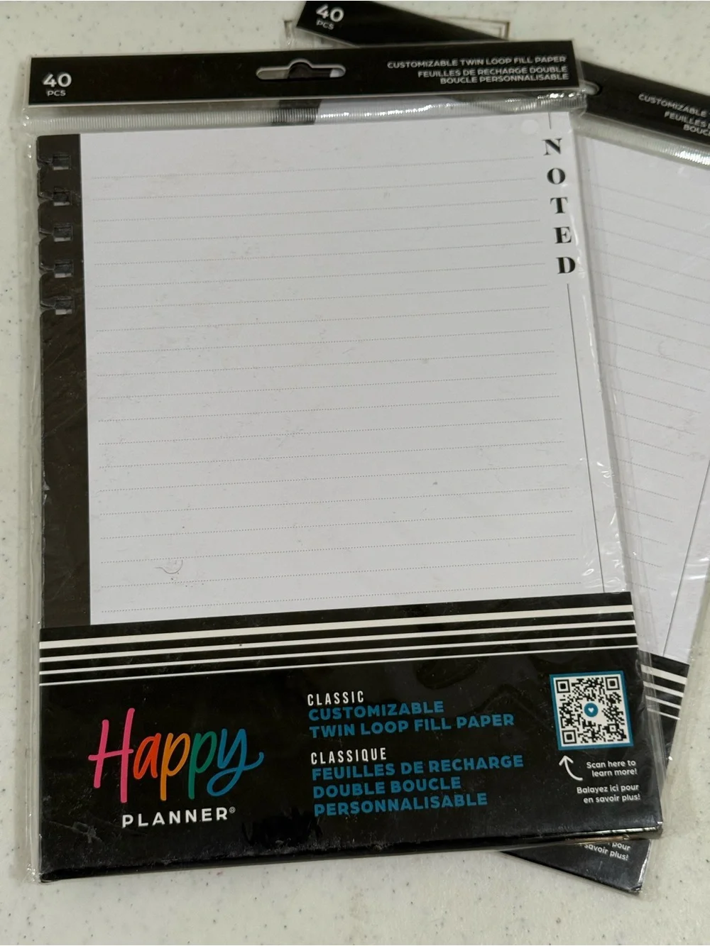 NEW Happy Planner Classic Twin Loop Fill Paper - Noted Lined Refill Trio